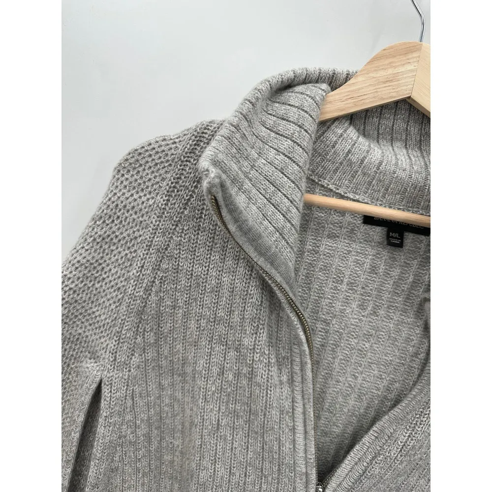 Banana Republic Womens Gray Oversized Sleeveless Zip Front Sweater Vest M/L - Image 5