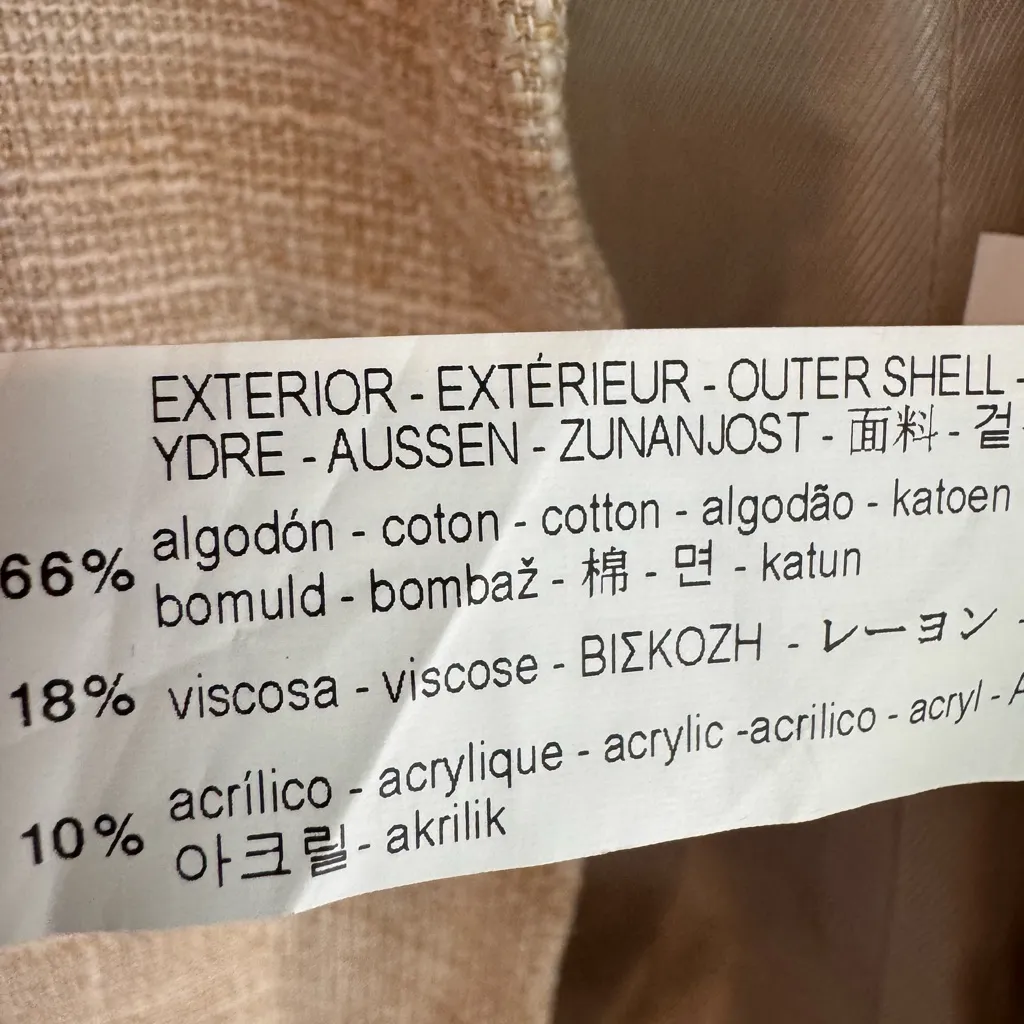 NWT Zara Tweed Tan Blazer Jacket - Image 8