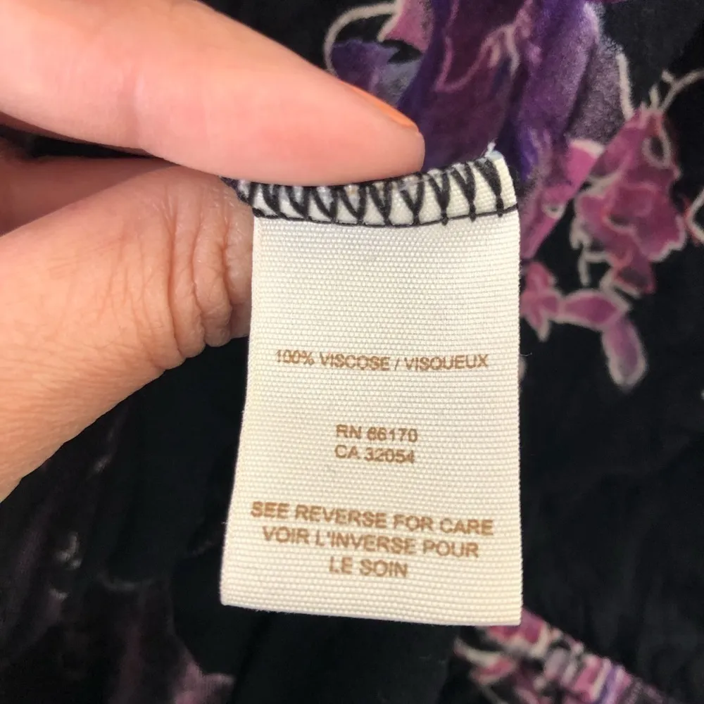 Free People Black Purple Floral Print Sleeveless Mini Dress Womens S - Image 9