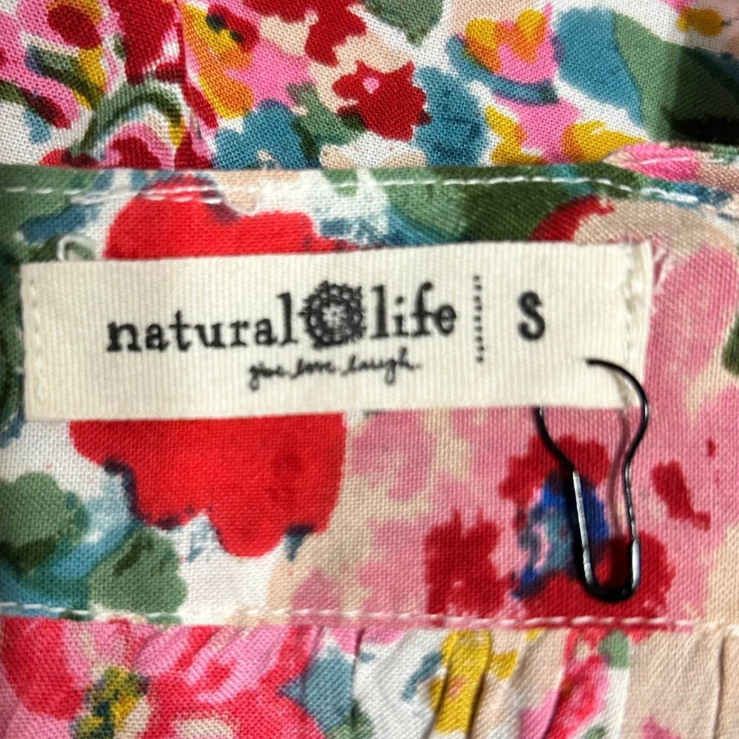 Natural Life Women Boho Floral Top S Babydoll Cottage Festival Indie Coquette - Image 7