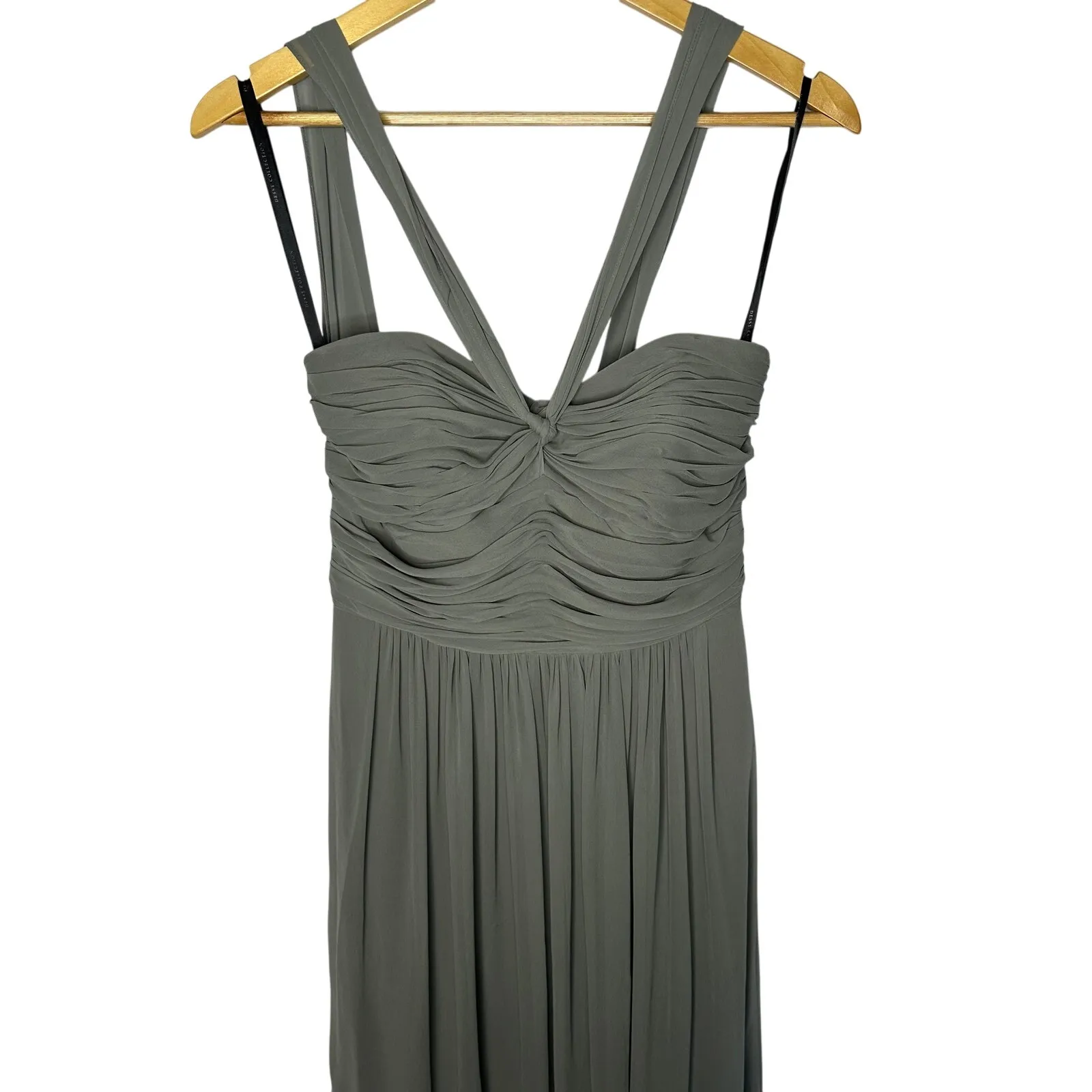 Dessy Collection‎ Charcoal Gray Style 2833 Halter Bridesmaid Formal Dress Size 4 - Image 2