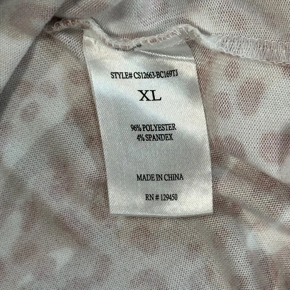 Como Vintage Camo Animal Print Tee Shirt Women's X-Large Pink Comfort Lounge - Image 8