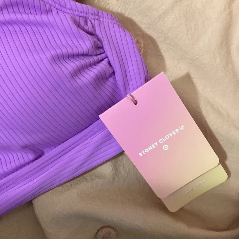 NWT Stoney Clover Lane purple Ribbed Bikini top - Image 3