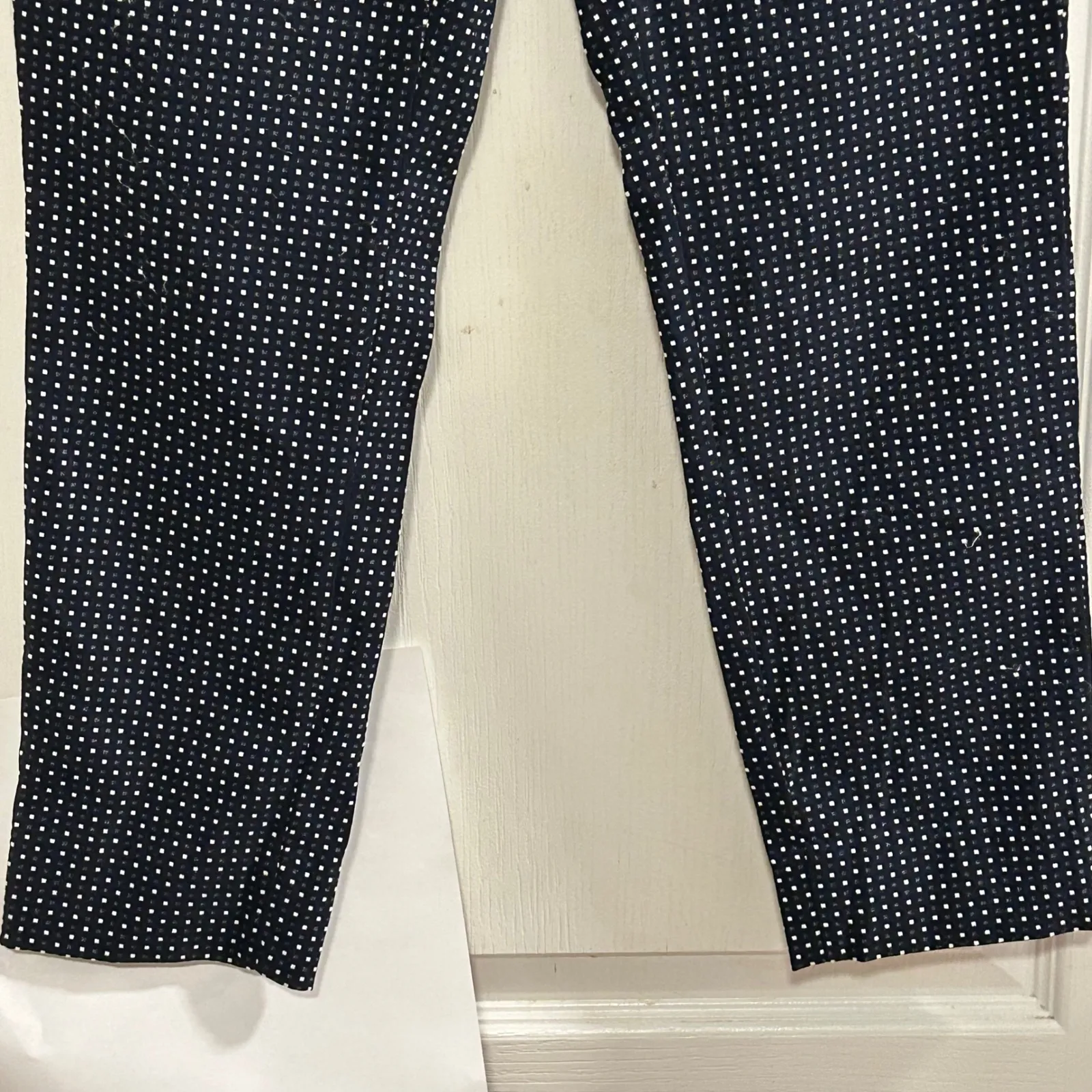 Banana Republic Sloan Crop Petite Polka Dot Pants Navy White Size 4P - Image 8