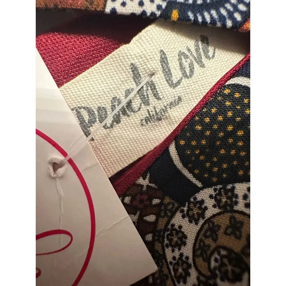 Peach Love California Cold Shoulder Dress Tunic Size Small Boho Chic NWT - Image 3