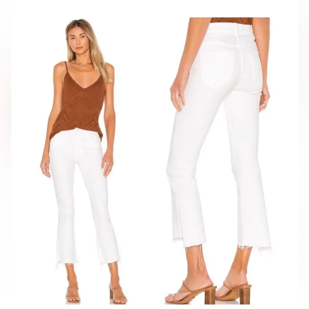 Mother White Insider Crop Step Fray Jeans in Fairest of Them All - Image 2