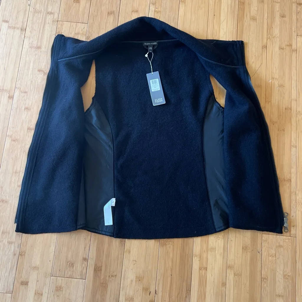 Eileen Fisher Black Sleek Wool Vest - Image 5