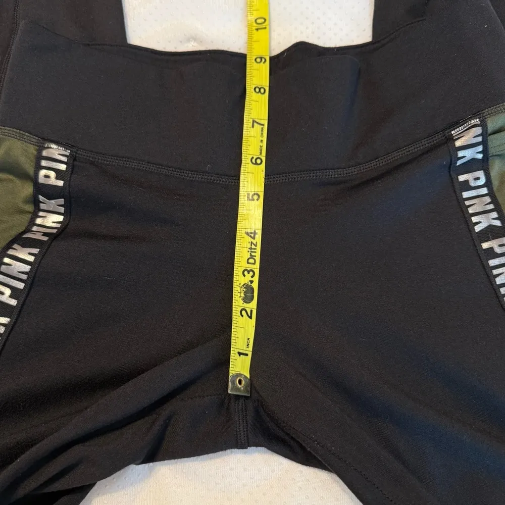 PINK Victoria’s Secret Cozy Leggings Women’s Size Small Logo Stripe Black Green - Image 5