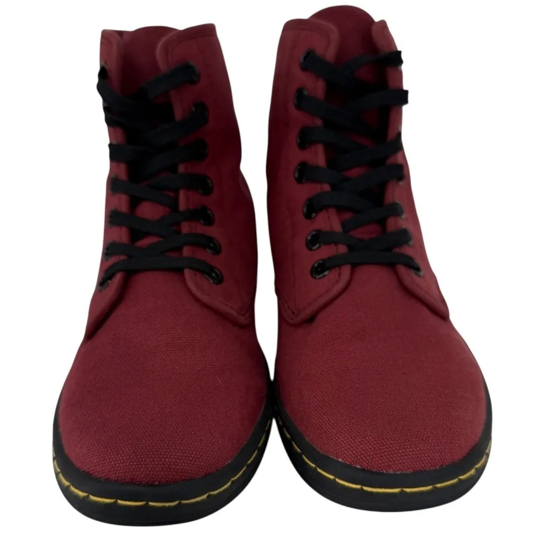 Dr. Martens Womens Shoreditch Canvas Lace‎ Up Boots Cherry Red Size 5 - Image 7