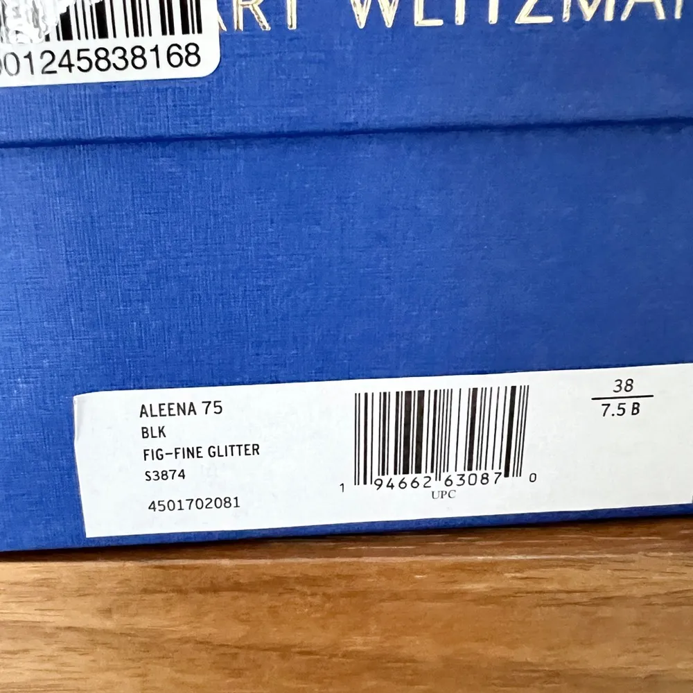 Stuart Weitzman Aleena 75 mid heel sandal black glitter 7.5 - Image 2
