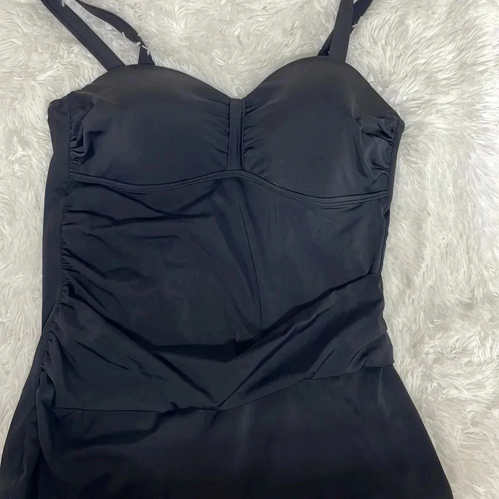 D.&Co Beach One Piece Swimsuit Sz 14. Black - Image 4