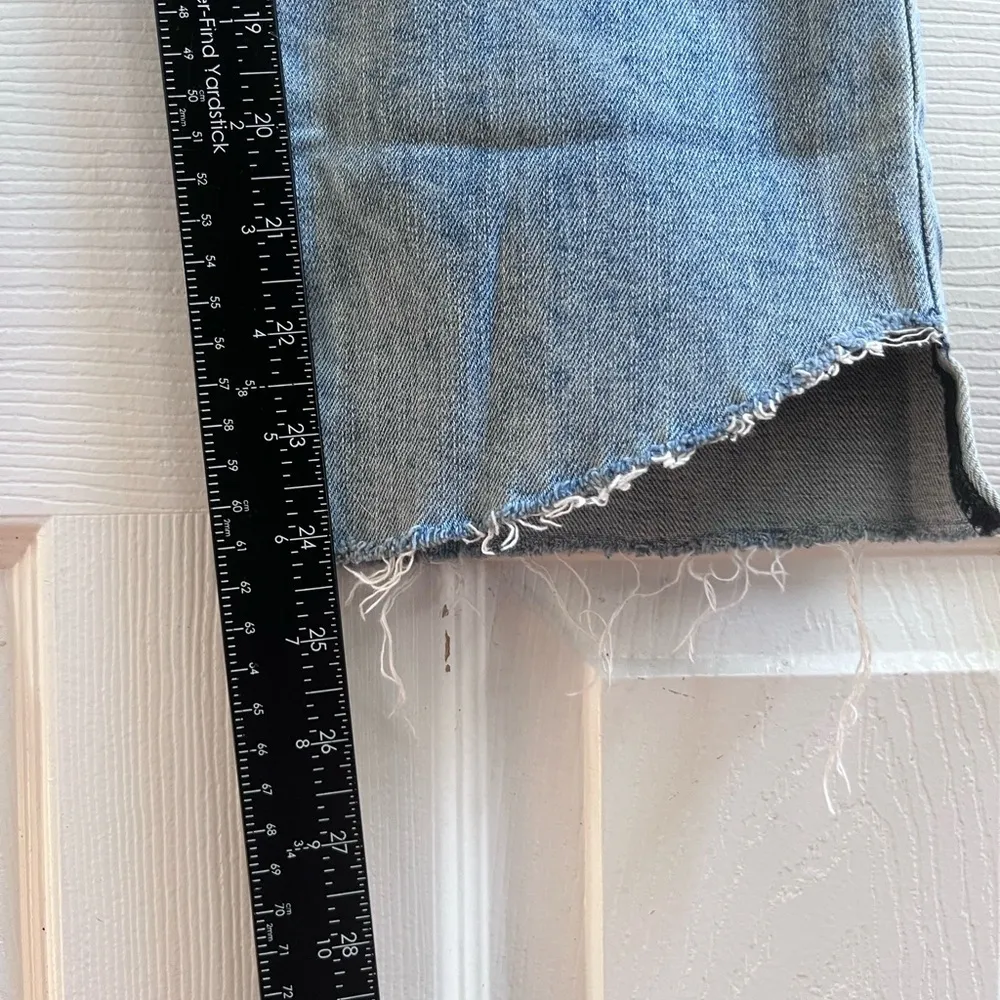 DKNY Jeans Blue Crop Flare Asymmetrical Raw Hem Jeans Size 29 - Image 5