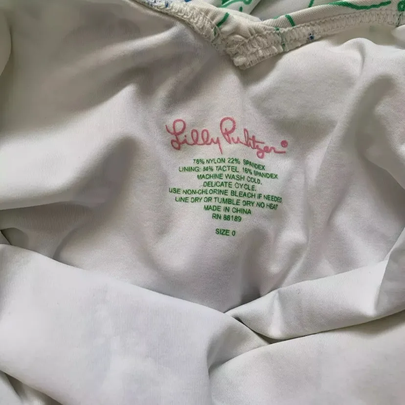 Lilly Pulitzer Sea Critter Blue White Tally 1 piece Swimsuit 0 XS New Mesh bag - Image 4