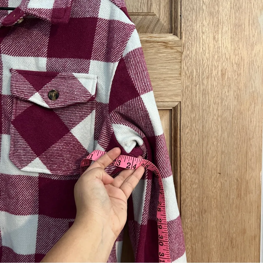 Women’s plain Fannel button‎ down shirts size s Pink - Image 3