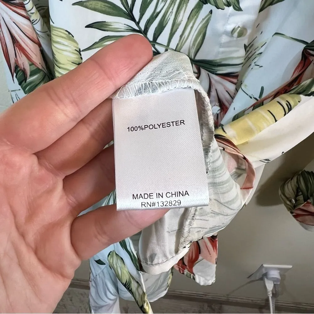 Revolve superdown Tropical Print Vella Shirt Dress Coverup Large - Image 9
