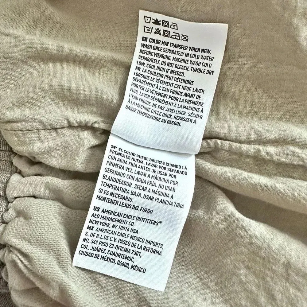 AMERICAN EAGLE OUTFITTERS | Olive Army Green Mini Paper Bag Skirt | Size Medium - Image 6