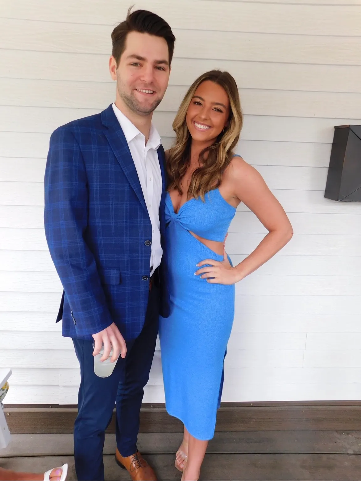 Etiquette Boutique Blue Cutout Dress - Image 2