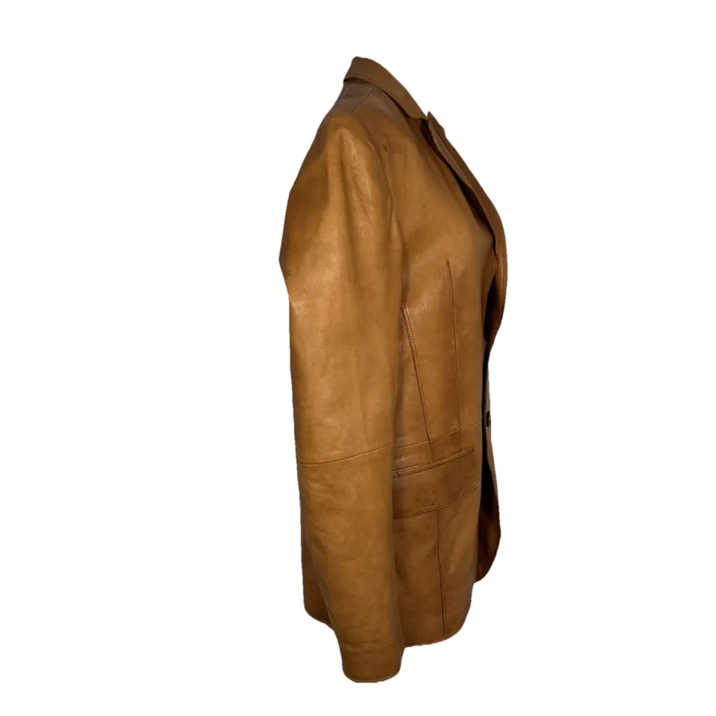 Stetson Leather Jacket Women’s Size Small Tan - Image 2