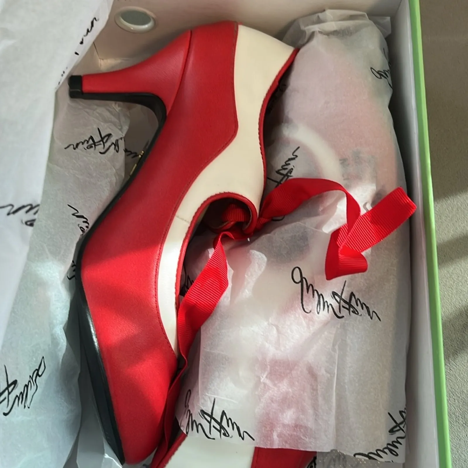 Lulu Hun London Jeanie High Heel Red and White Size 7 eu 38 UK 5 - Image 12