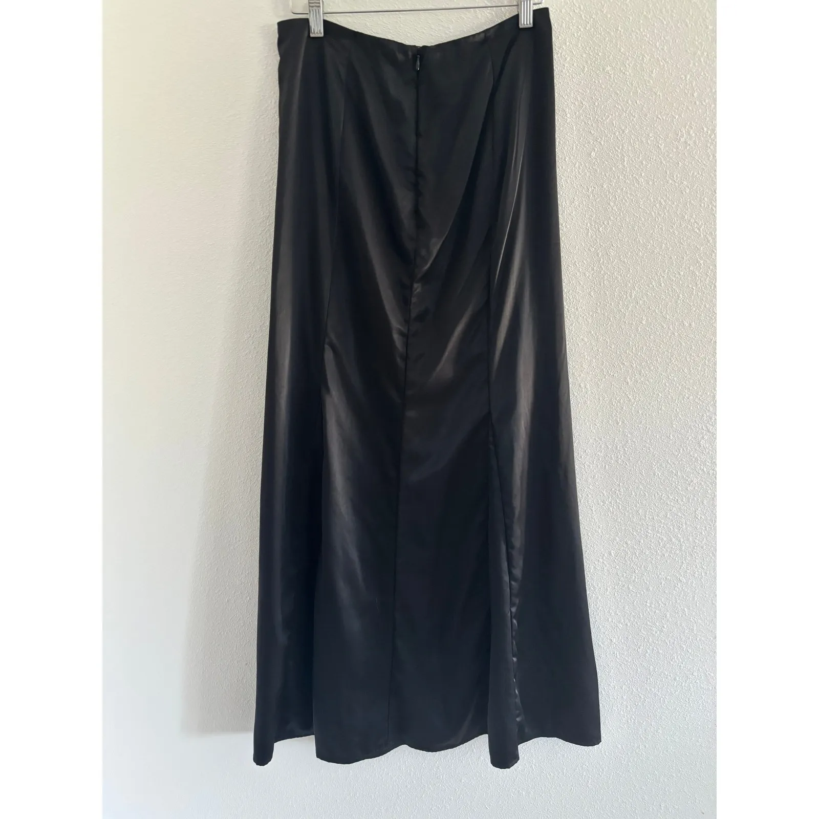 Divided Satin Maxi Skirt Womens 4 Black Whimsigoth Grunge Rock Event Party - Image 2