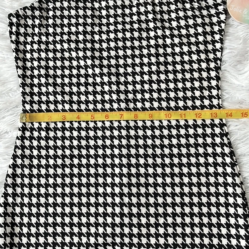 Joy & Jolie by Full circle black/white houndstooth sleeveless mini Dress Medium Black - Image 5