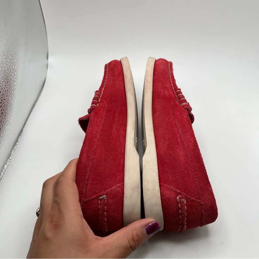 Sebago Red Suede Docksides Dan Boat Flesh Out Mocassin penny Loafers Size6 women Size 6 - Image 8