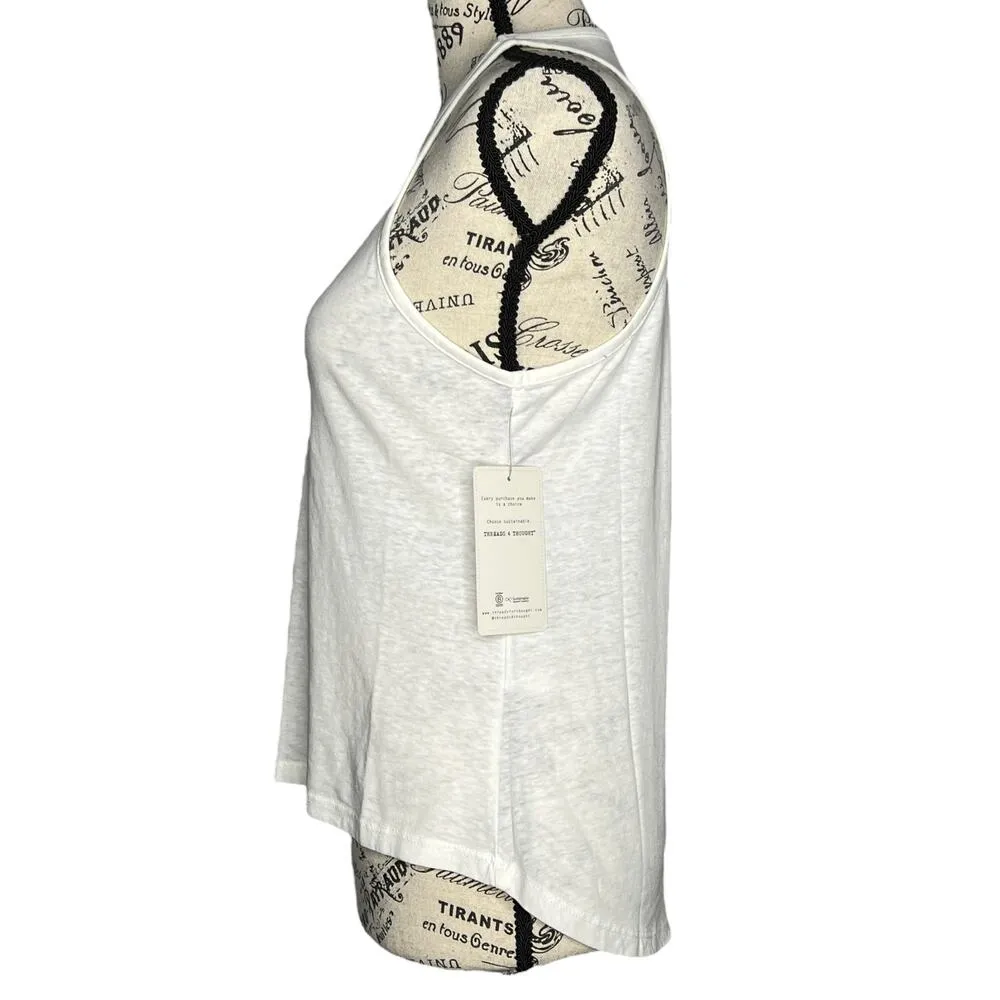 Threads 4 Thought T4T X-SMALL White Racerback High Round Neck Thin Strap Tank - Image 2