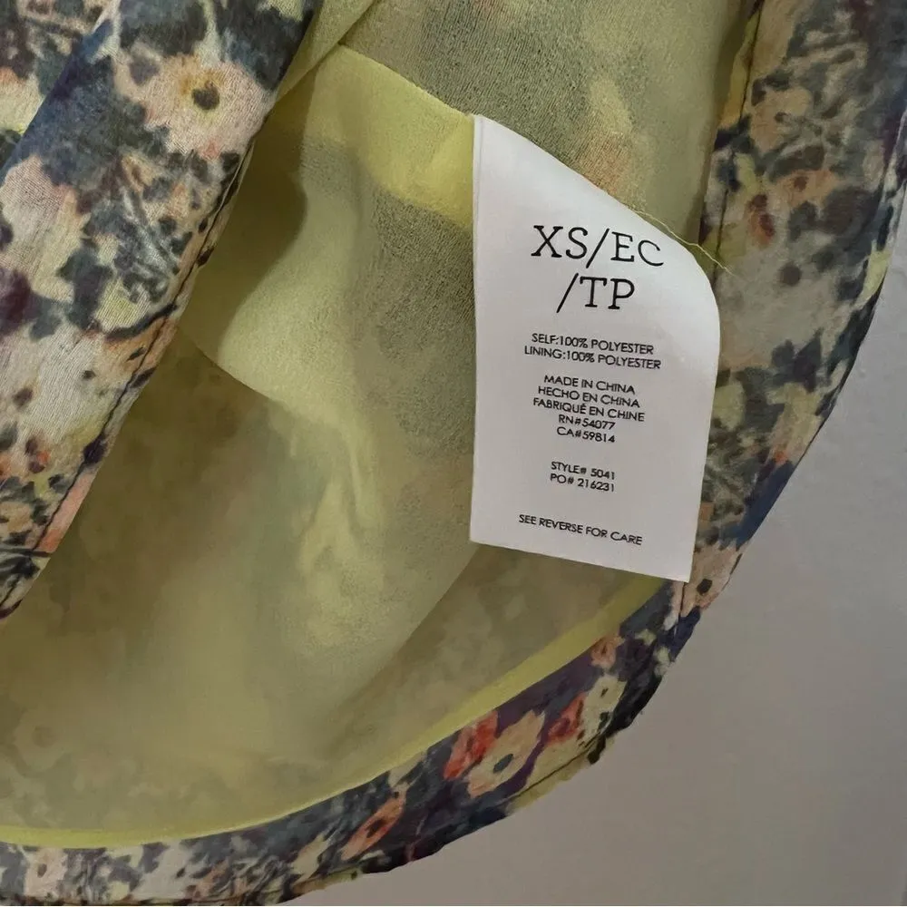 Cabi Positano Floral Print Tiered Tunic Blouse Top Size XS - Image 6