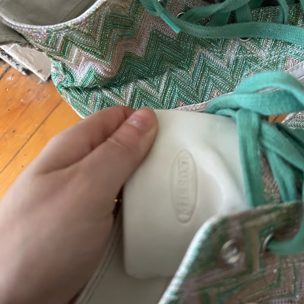 Missoni X Converse Chuck Taylor All Star Hi Sneakers Womens 8 Metallic green - Image 4