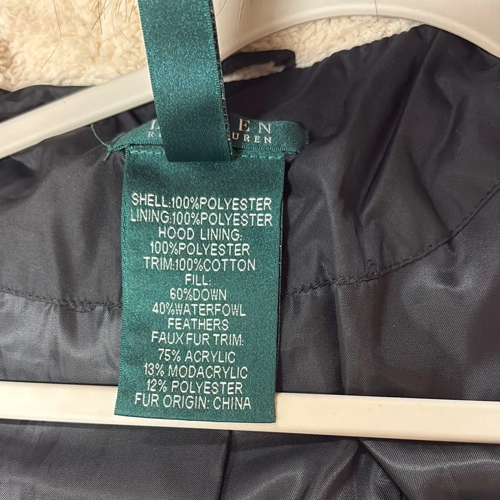 Ralph Lauren Women's Black Fur-Trimmed Hooded Jacket - Image 9