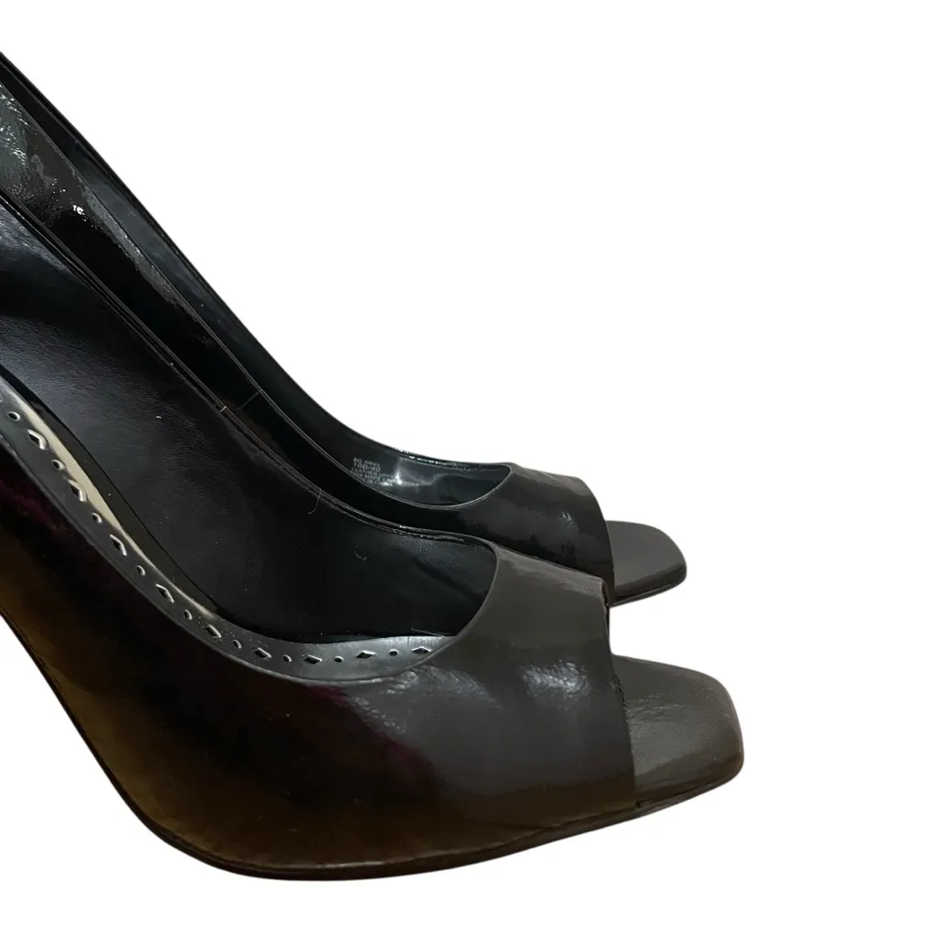 BCBGirls Ariel Patent Leather Open Toe High Heel Pumps Black Womens Size 10M - Image 3