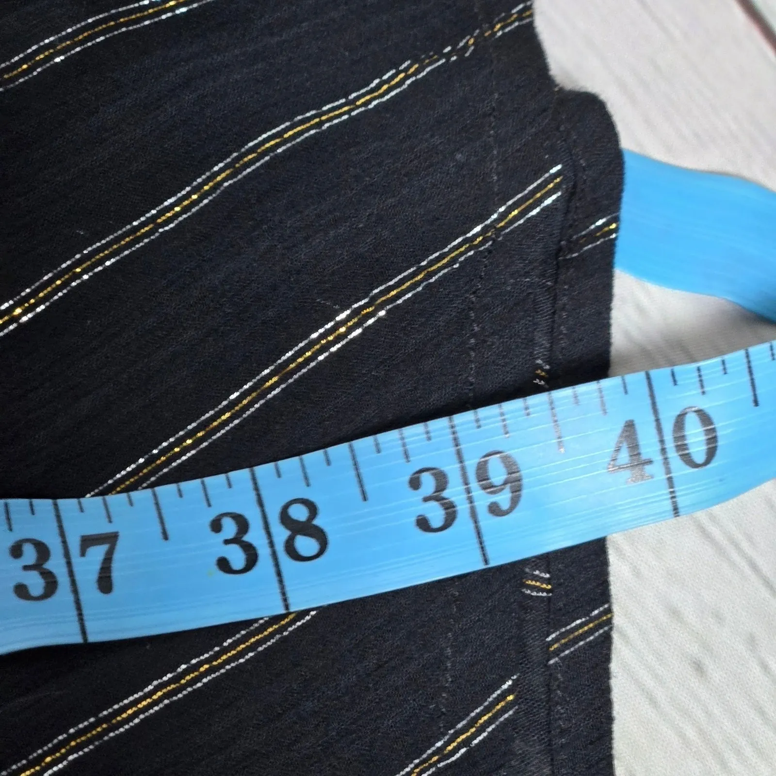 Traffic People Black Striped Long‎ Sleeve Wrap Midi Dress Size L Size L - Image 10