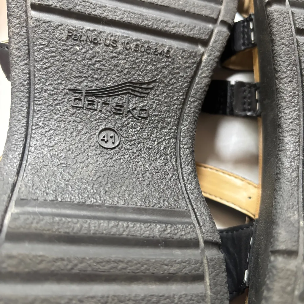 Dansko Roxie Sandal Black Leather Strappy Sandals Size 41 Ankle Strap Adjustable - Image 7