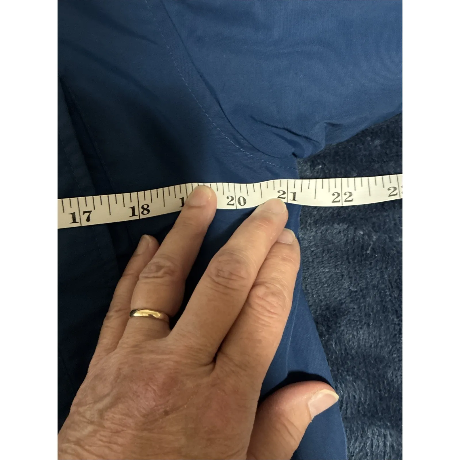 Lands End Jacket Parka Blue Polartec Aircore 200 Parka Hooded‎ Womens Small - Image 12