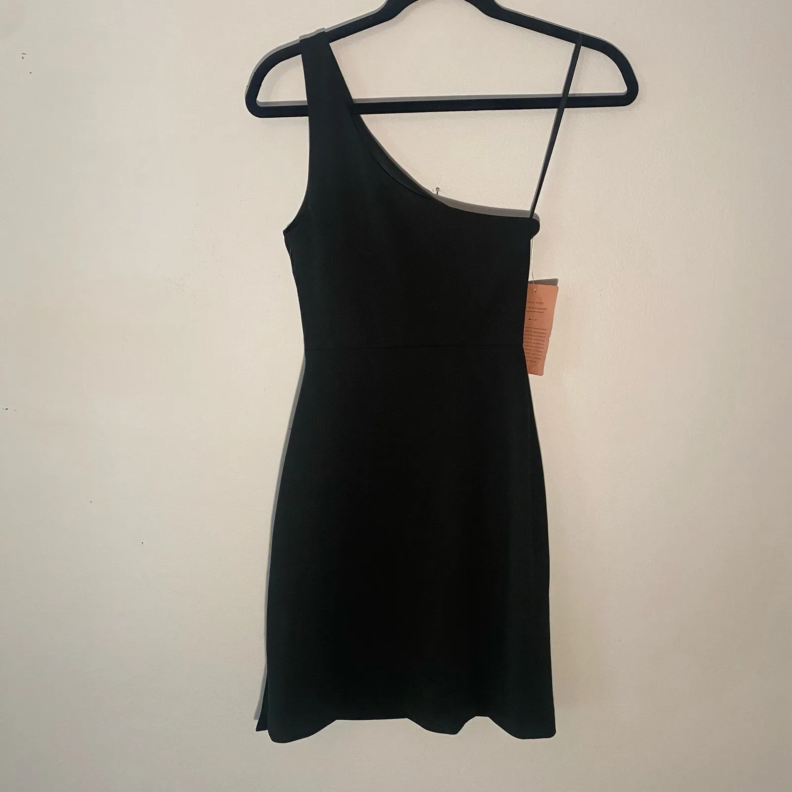 NWT BHLDN Anthropologie Emilia Black One Shoulder Mini Dress LBD Women's size XS - Image 6
