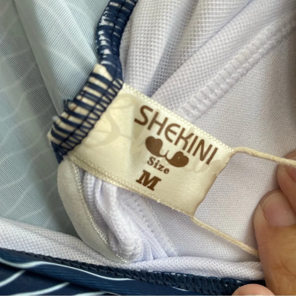 Shekini rouged swimsuit, non removable pads, size medium, adjustable straps Blue - Image 7