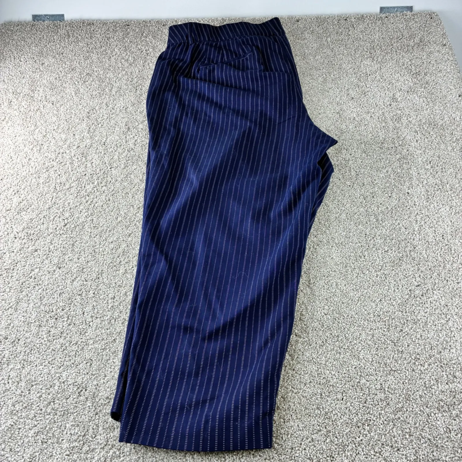 Lane‎ Bryant The Ashley Modernist Collection Blue Pinstripe Crop Pants Size 28 - Image 8