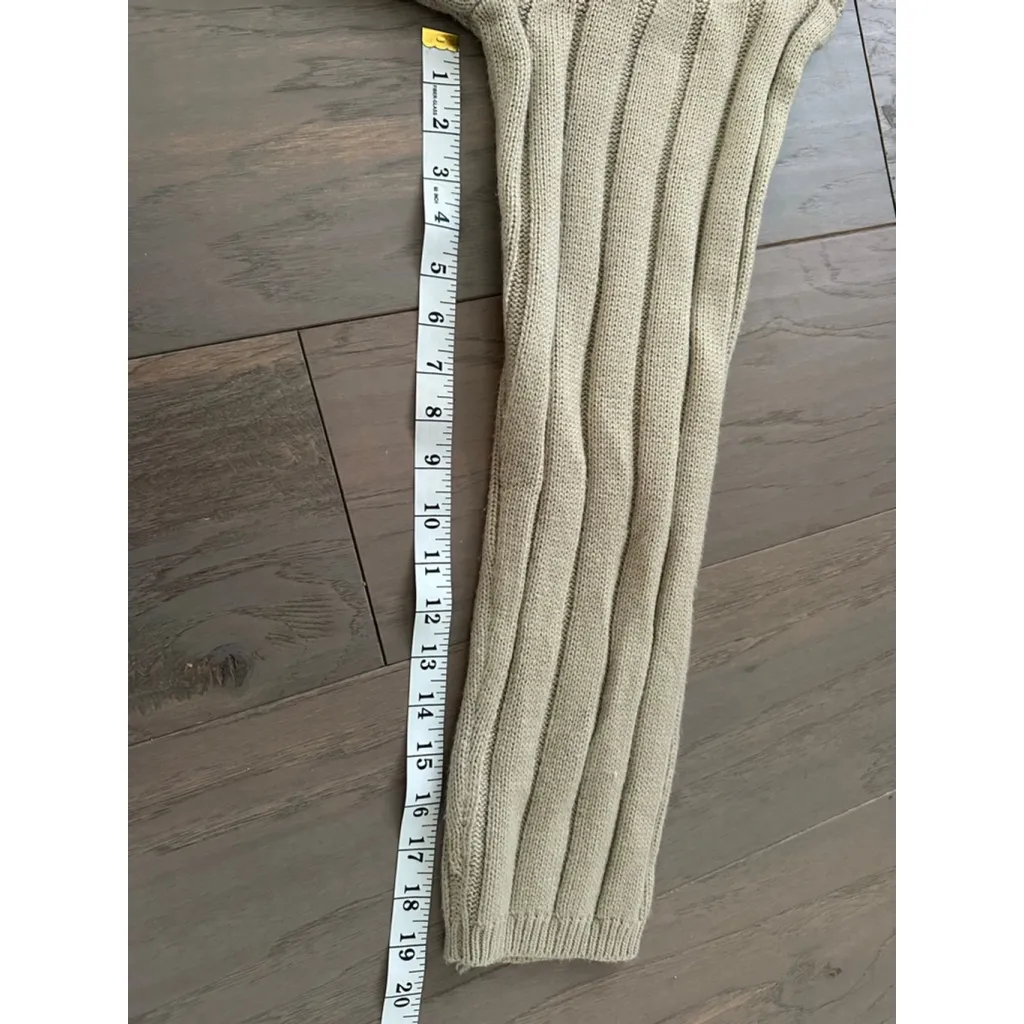 Women's DAZY Beige Ribbed Knit Long Sleeve midi Dress M Tan Size M - Image 9