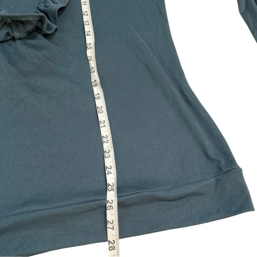 Teal Ruffle Crew Neck Brushed Sweater - Image 4