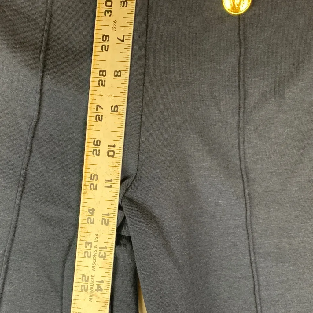 Carbon 38 size medium Navy sailor Pants high rise Gold Buttons business casual Blue - Image 8