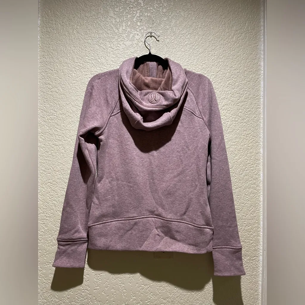 Lululemon NWT Scuba Full Zip Hoodie PLUSH Velour Heathered Twilight Rose Size 6 - Image 9