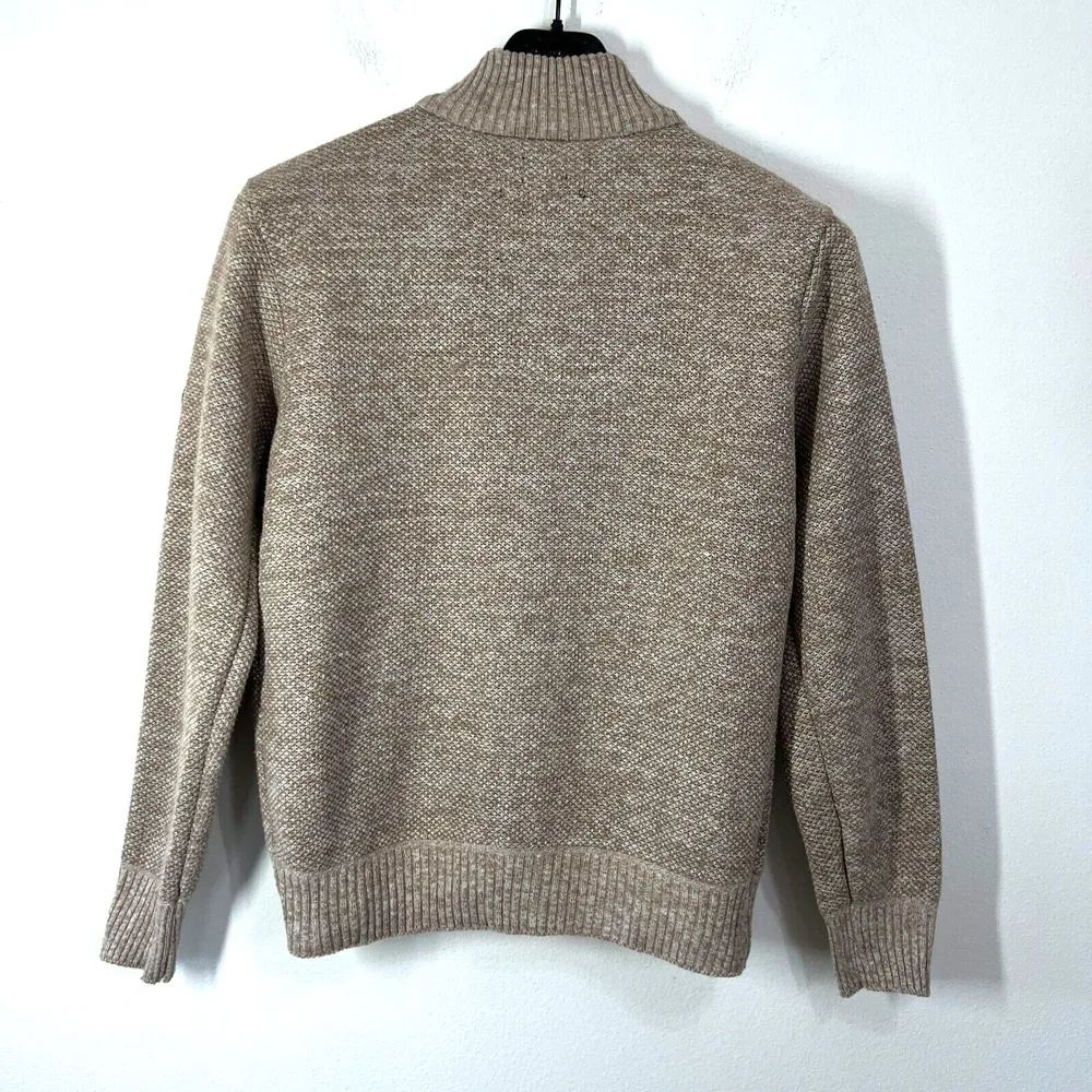 Buffalo David Bitton Mens Small Westony Knit Full Zip Jacket Brown Check Lined - Image 10