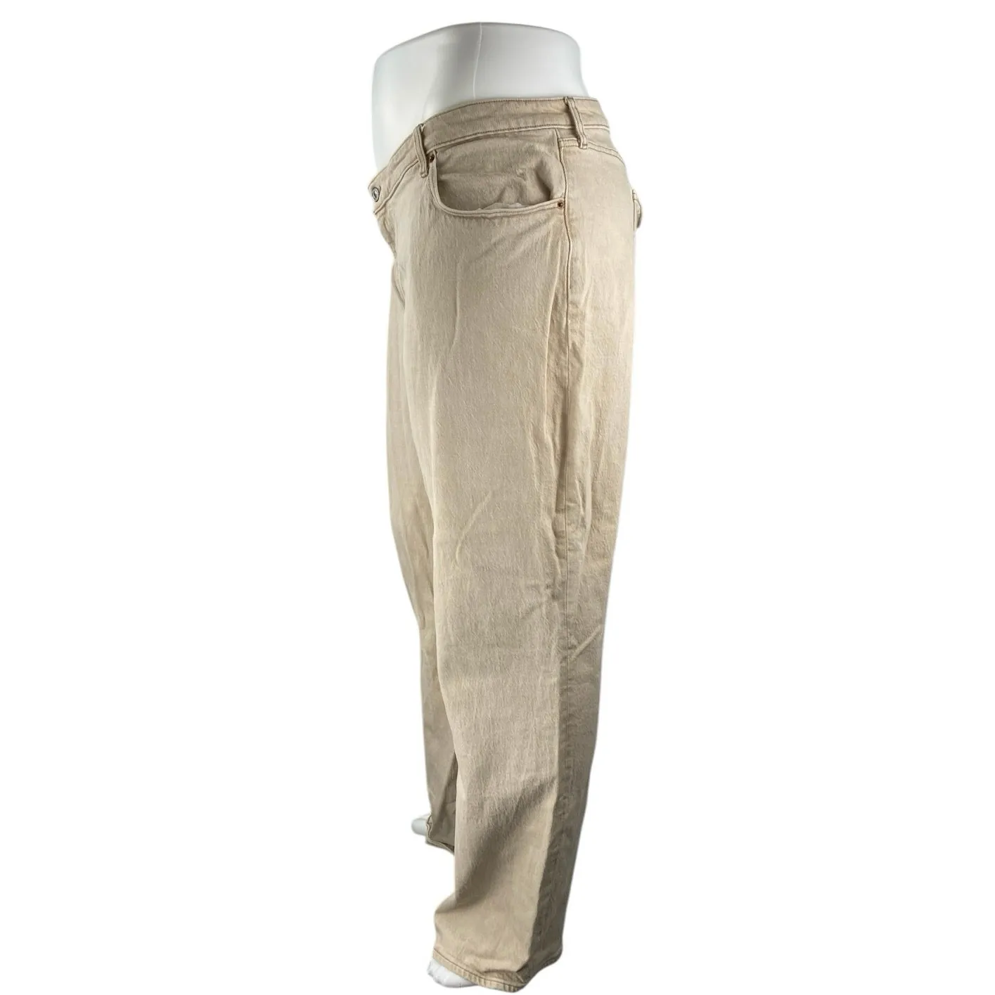 Abercrombie & Fitch The 90s Relaxed Corduroy Beige Khaki Tank Trousers Pants 24 - Image 2