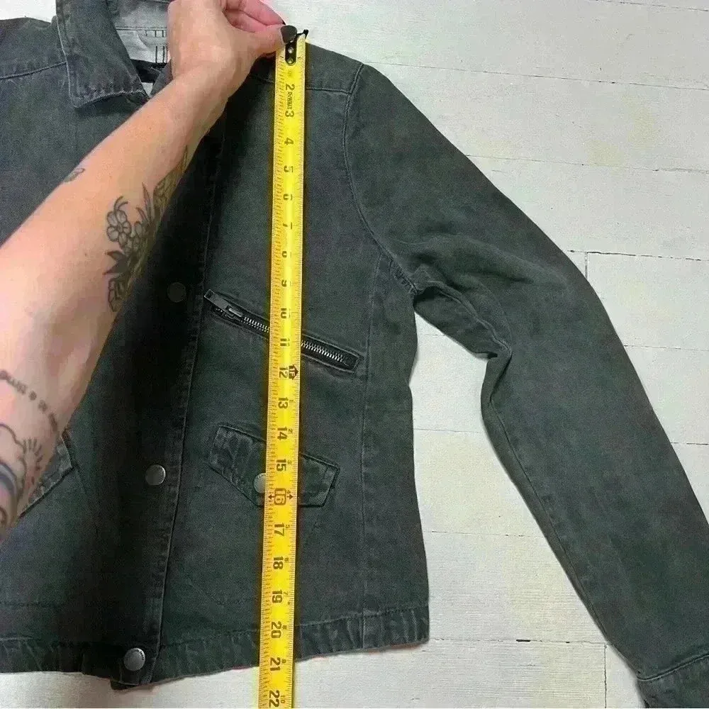 Vintage Calvin Klein Black Wash Denim Biker Style Jacket Women’s Size Small - Image 11