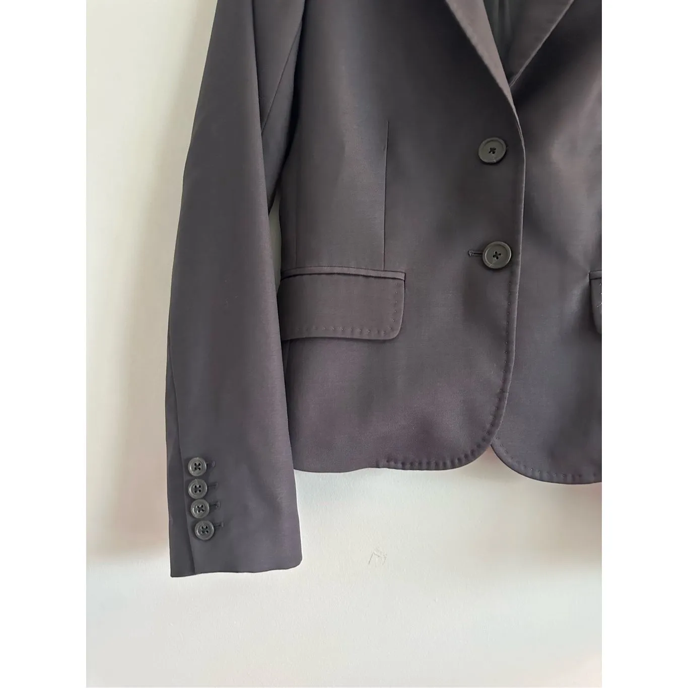 J. Crew 100% Wool Lining Two Button Blazer Super 120’s Jacket Gray Size 2 - Image 2