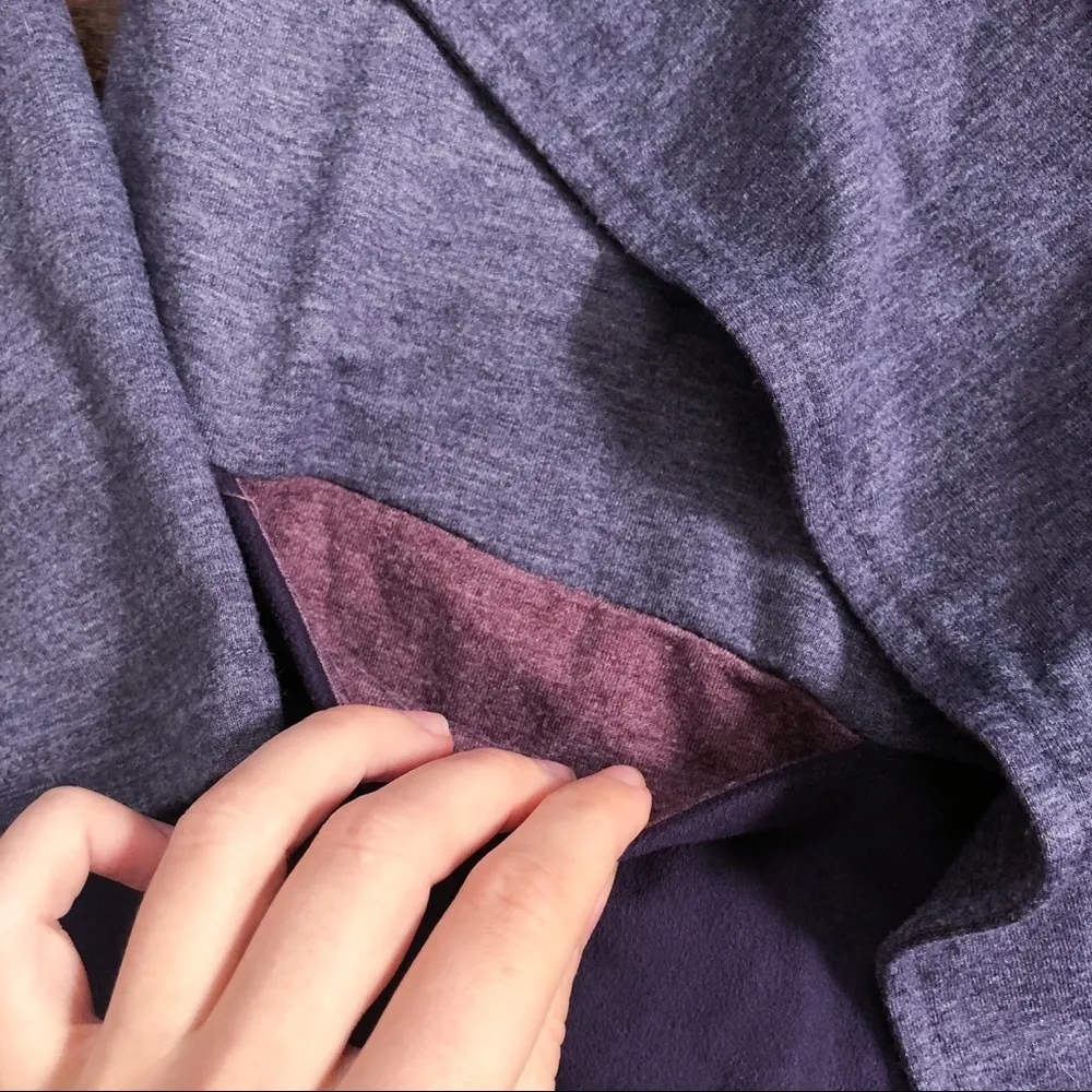 LOGO Lounge • Drape Cardigan jacket purple french terry knit open front - Image 7