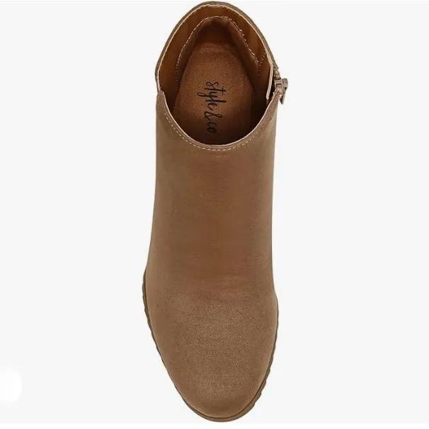 Style & Co. Tan Wedge Ankle Boots Size 11 - Image 2