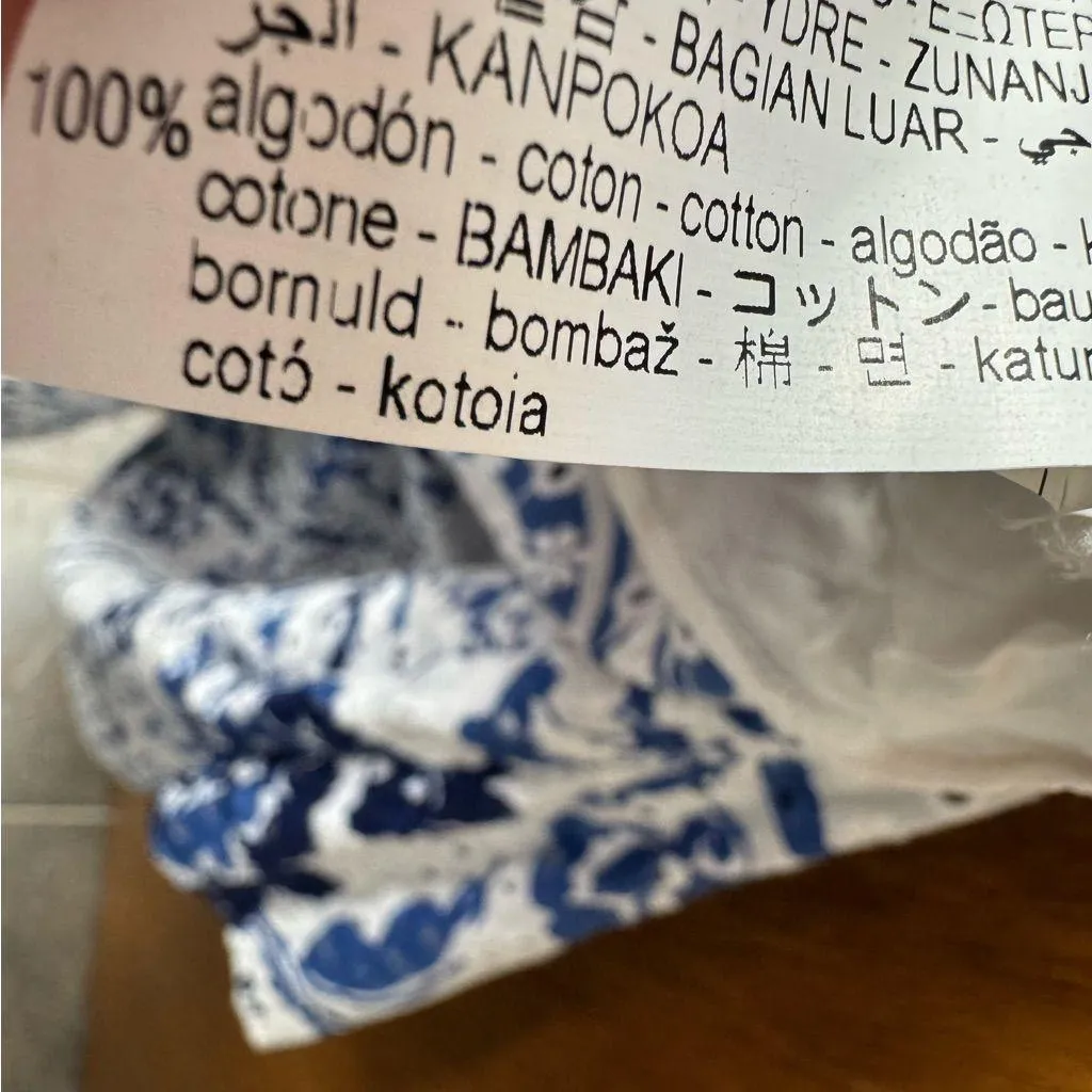 Zara Short Sleeve Midi Dress Openwork Embroidery Eyelet Floral Blue Small S - Image 14