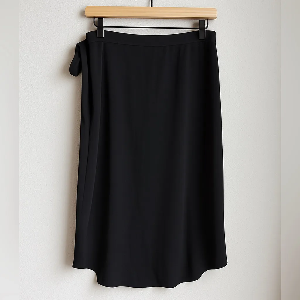 🖤Tobi Black Asymmetrical Wrap Side Tie Midi Skirt - Image 6
