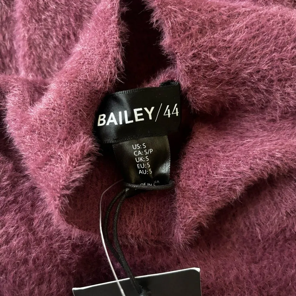 NWT Bailey 44 Textured Wine Mock Neck Top | Size Small - Image 7